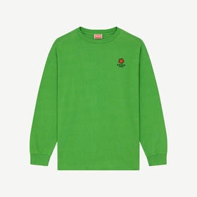 KENZO 高田贤三 女士棉质 BOKE FLOWER系列 徽标印花圆领长袖T恤 绿色 FC62 TS008 4SG 57