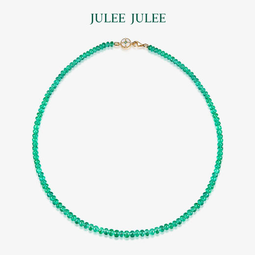 JULEE JULEE茱俪珠宝 18K金天然祖母绿珠链项链  附吉尔德证书 商品图2