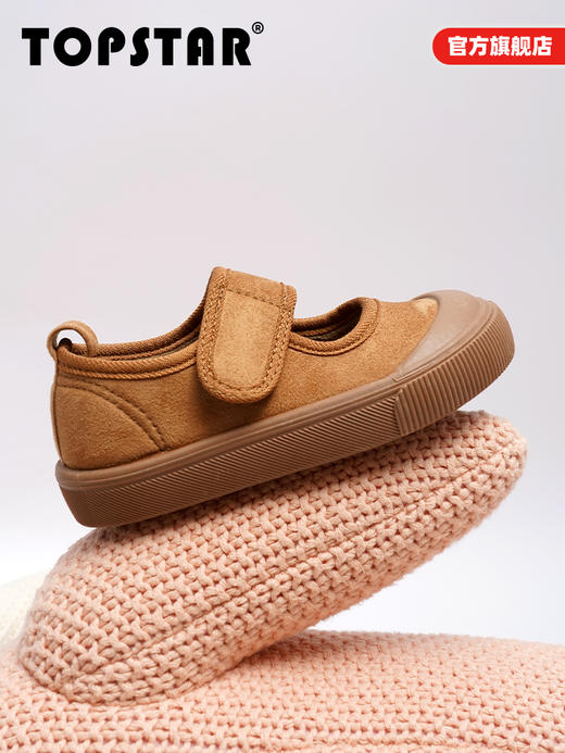 TOPSTAR官方童鞋加绒冬季幼儿园学生鞋羊羔毛魔术贴女童棉鞋加厚1303 商品图1
