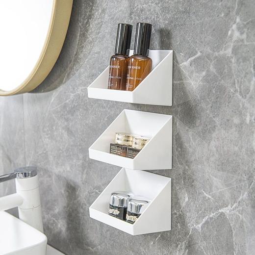 壁挂式柜镜斜口收纳盒卫生间化妆品杂物整理盒护肤品化妆棉置物架 商品图3