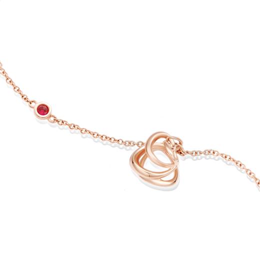 ROSEONLY 玫瑰系列-LOVE ROSE 手链首饰 18K玫瑰金镶红宝 商品图2