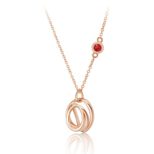 ROSEONLY 玫瑰系列-LOVE ROSE 项链首饰 18K玫瑰金镶红宝镶钻 商品图1