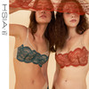 HSIA遐内衣女大胸显小全罩杯秋冬轻薄性感撞色睫毛蕾丝抹胸式文胸睫毛洛可可 商品缩略图0