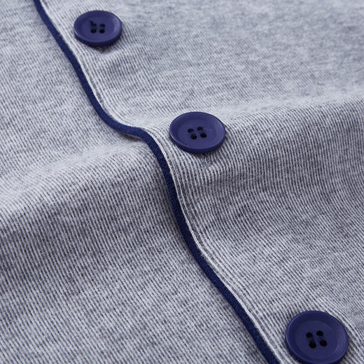 Threegun三枪 【花灰绒】翻领开襟长袖长裤男士家居套家居服-81707D911 商品图3