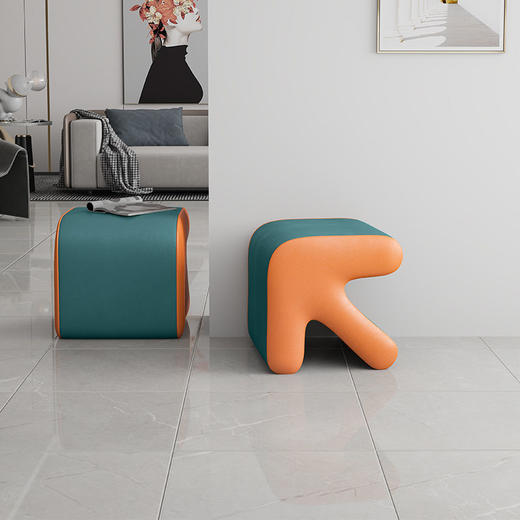 网红凳子家用换鞋凳门口客厅沙发旁创意矮凳北欧试衣间箭头小板凳 商品图6