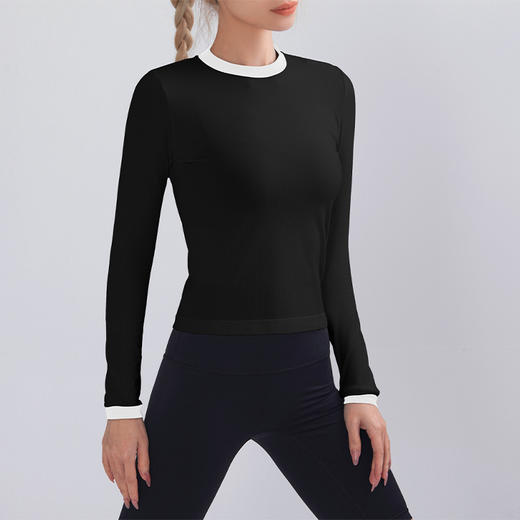 【氨基酸瑜伽长袖】修身显瘦氨基酸运动长袖上衣女网红健身服跑步弹力瑜伽服RX 000 T2043 商品图3