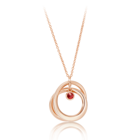 ROSEONLY 玫瑰系列-LOVE ROSE 项链首饰 18K玫瑰金镶红宝镶钻