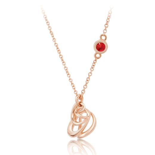 ROSEONLY 玫瑰系列-LOVE ROSE 项链首饰 18K玫瑰金镶红宝镶钻 商品图2