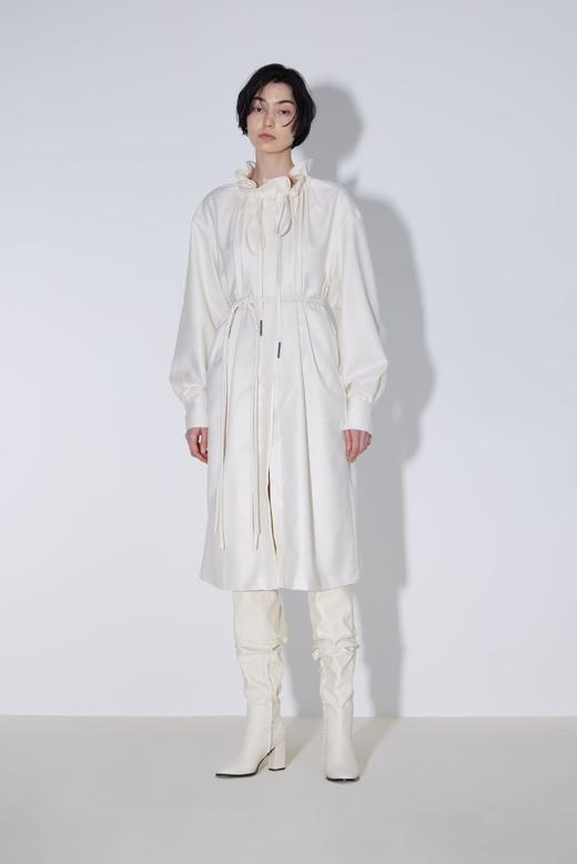 抽绳花边领长款衬衫裙 商品图0