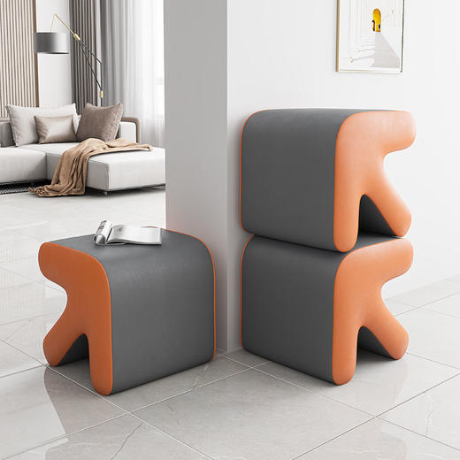 网红凳子家用换鞋凳门口客厅沙发旁创意矮凳北欧试衣间箭头小板凳 商品图5