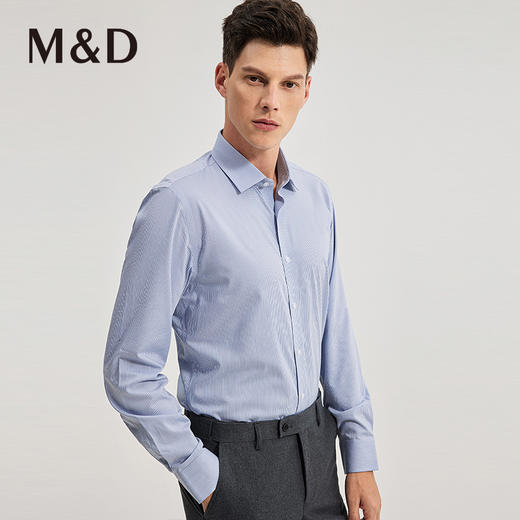 MD名盾商务男士秋冬新品时尚长袖上衣条纹休闲职业衬衫 商品图2