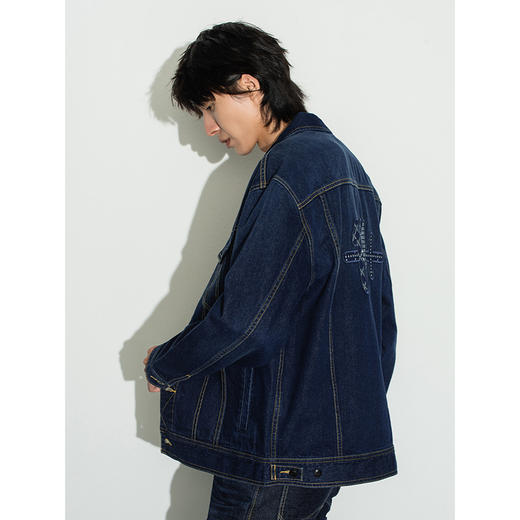 Lee商场同款101+22秋冬新品蓝色男牛仔夹克外套LMT002705100-761 商品图3