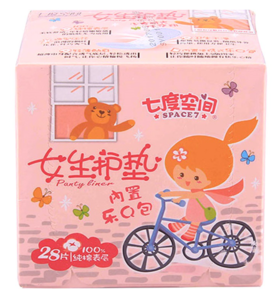 【亚欧超市】七度空间纯棉表层女生护垫28片/包