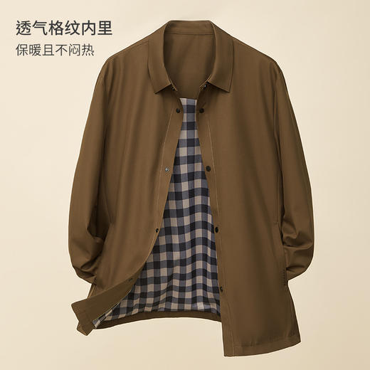 名盾商务男士2022秋冬新品翻领纯色夹克半职业遮肚薄款外套男 商品图2