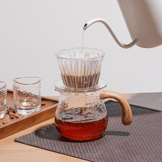 泰摩 日式锤目咖啡品杯 耐热玻璃锤纹分享壶 手冲套装公道杯茶杯 商品图3