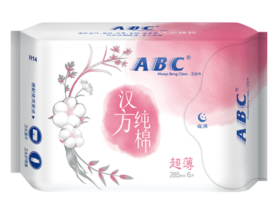 【亚欧超市】ABC超薄汉方纯棉夜用卫生巾6片/包