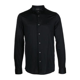 EMPORIO ARMANI 阿玛尼 男士logo刺绣长袖衬衫 黑色 6L1CB3 1JUVZ 0988