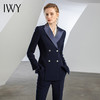 IWY/藏青色职业装两件套修身显瘦白领通勤风正装设计感西服正装C12306+P12306 商品缩略图0