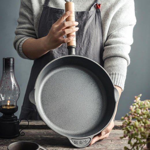 【单独发货】铸铁煎锅无涂层 平底牛排煎锅 条纹牛排煎锅22-25cm 商品图1