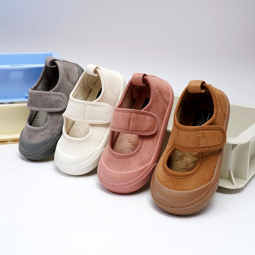 TOPSTAR官方童鞋加绒冬季幼儿园学生鞋羊羔毛魔术贴女童棉鞋加厚1303 商品图0