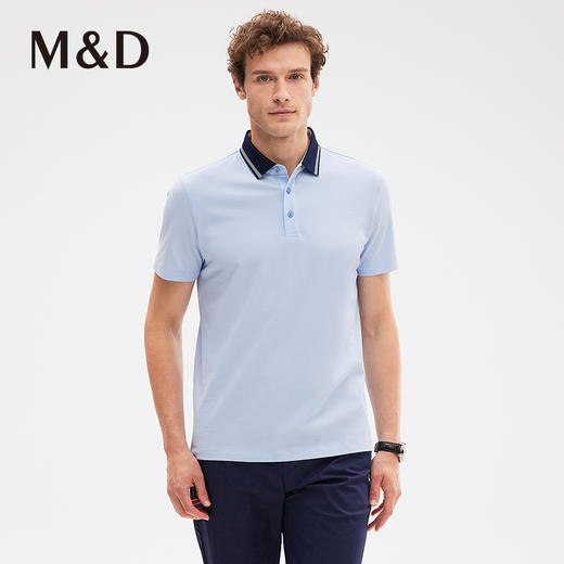 名盾商务POLO衫男装撞色翻领短袖男22夏季新款商务休闲三粒扣T恤 商品图0