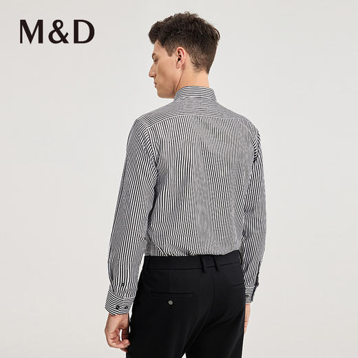 MD名盾商务男士秋冬新品长袖DP免烫衬衣职业条纹衬衫上衣男 商品图4
