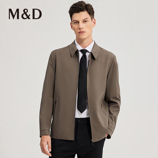 MD名盾行政夹克抗皱易打理商务秋冬爸爸翻领外套上班干部男茄克 商品图3