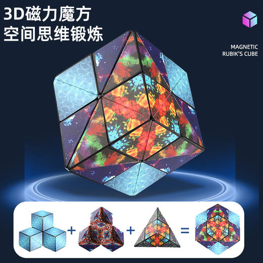 【百变魔方 玩趣出奇】 3D磁力魔方 促进智力发展 多种形状变换 空间思维锻炼 发挥潜能拼出宇宙 商品图2