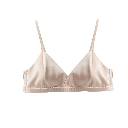 TG-TG02S154缎面桑蚕丝光面法式真丝三角杯舒适无钢圈内衣文胸可拆卸 商品图4