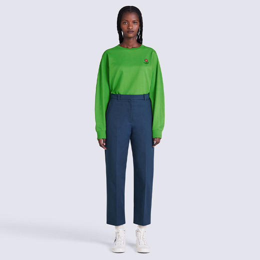 KENZO 高田贤三 女士棉质 BOKE FLOWER系列 徽标印花圆领长袖T恤 绿色 FC62 TS008 4SG 57 商品图3