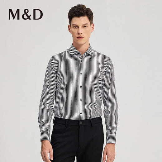 MD名盾商务男士秋冬新品长袖DP免烫衬衣职业条纹衬衫上衣男 商品图0