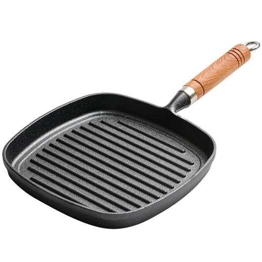 【单独发货】铸铁煎锅无涂层 平底牛排煎锅 条纹牛排煎锅22-25cm 商品图4