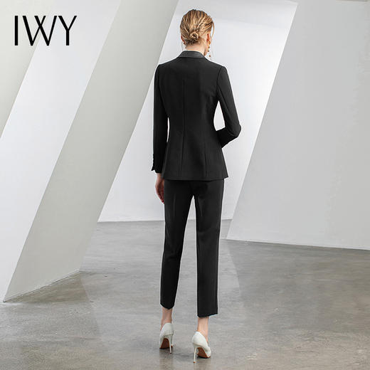 IWY/黑色设计感小众职业西装套装高端商务西服修身显瘦职场女装C12306+P12306 商品图4
