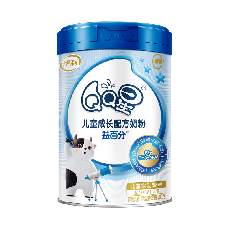 QQ星儿童成长配方奶粉（益百分,听装）1×6×700g