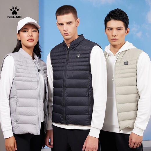 卡尔美运动羽绒马甲男冬保暖足球跑步训练背心坎肩外套上衣 商品图6