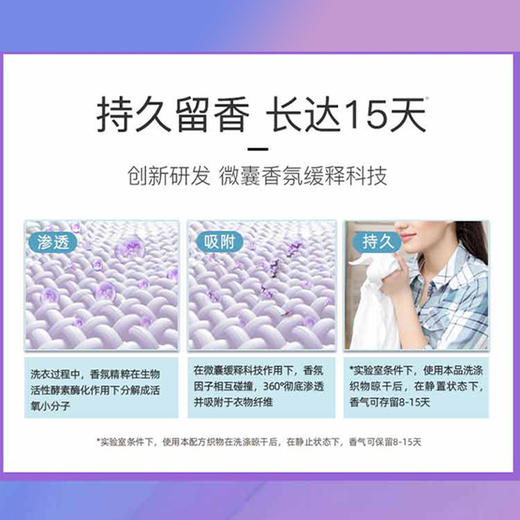 「4斤装！洁净+柔顺二合一」蔬果园蓝风铃香水柔软洗衣液机洗香味留香洁净增香居家日用洗衣液清洁工具 商品图3