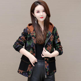 YWE 228D06时尚加厚印花外套气质优雅减龄上衣