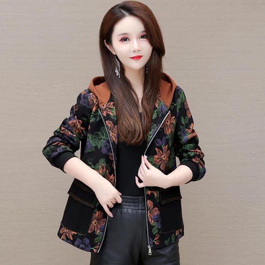 YWE 228D06时尚加厚印花外套气质优雅减龄上衣 商品图0