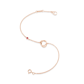 ROSEONLY 玫瑰系列-LOVE ROSE 手链首饰 18K玫瑰金镶红宝