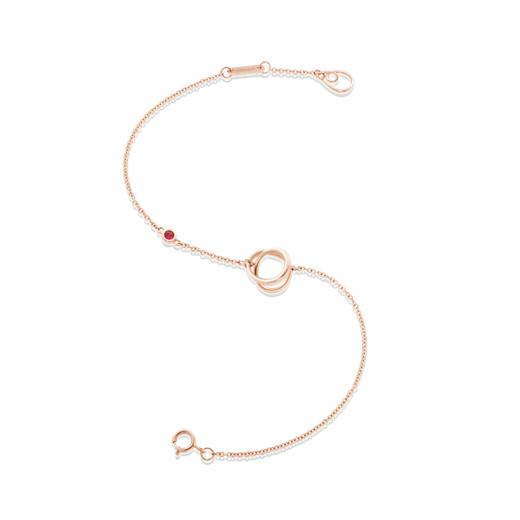 ROSEONLY 玫瑰系列-LOVE ROSE 手链首饰 18K玫瑰金镶红宝 商品图0