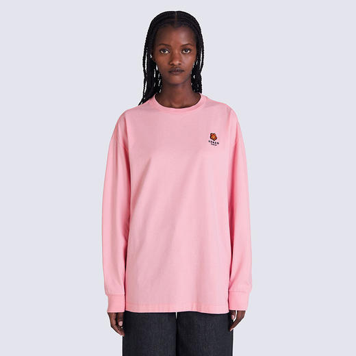 KENZO 高田贤三 女士棉质 BOKE FLOWER系列 徽标印花圆领长袖T恤 粉色 FC62 TS008 4SG 30 商品图1