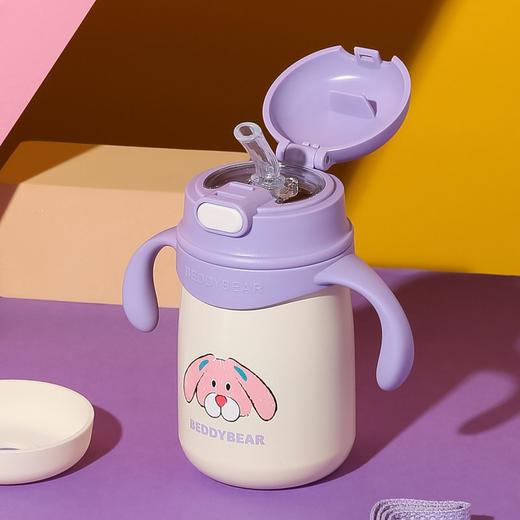 BEDDYBEAR杯具熊 一杯两用学饮保温杯儿童卡通吸管杯背带水瓶 400ml 商品图3