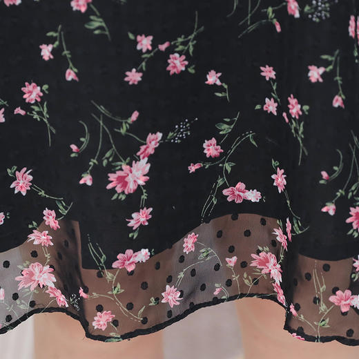 新款妈妈遮肚雪纺裙子气质碎花长袖连衣裙ME-XD11 商品图3