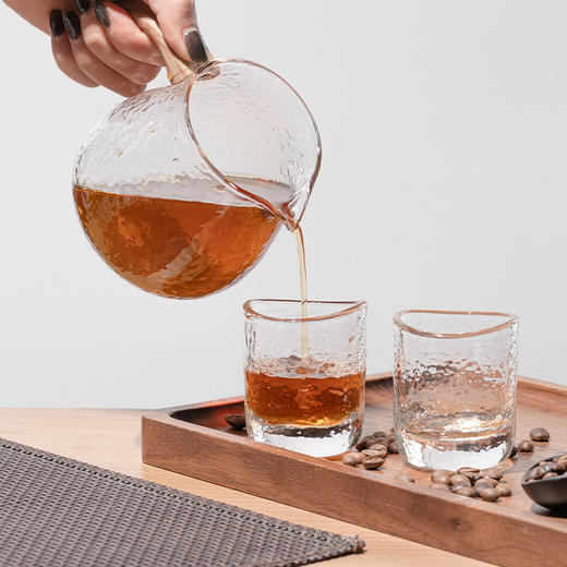 泰摩 日式锤目咖啡品杯 耐热玻璃锤纹分享壶 手冲套装公道杯茶杯 商品图4