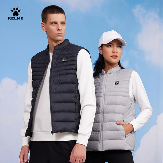 卡尔美运动羽绒马甲男冬保暖足球跑步训练背心坎肩外套上衣 商品图3