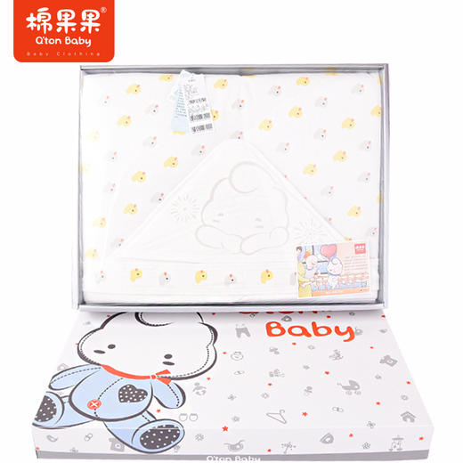 商场同款棉果果冬季男童女童夹棉有机棉柔软抱被，90*90cm，M401550822677 微商城发货不带礼盒~如需加礼盒请联系客服+10元运费哦~ 商品图0
