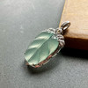 高冰种淡晴水翡翠叶子18k白金钻石镶嵌 商品缩略图0