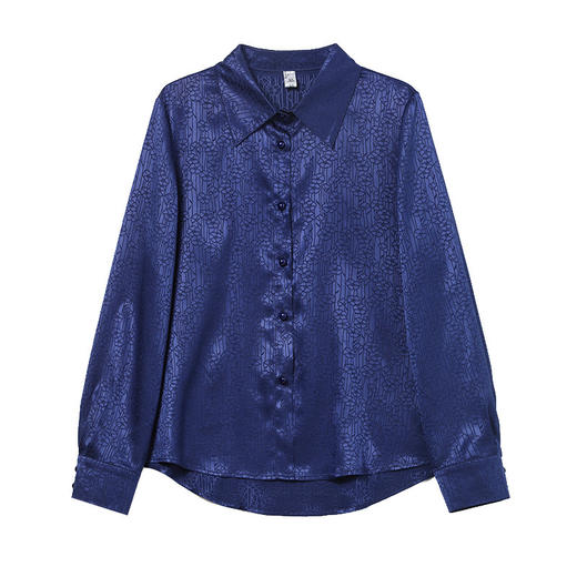 MZ9589 欧货重磅仿真丝女2022春秋新款洋气上衣衬衫时尚百搭显瘦长袖衬衣 商品图4