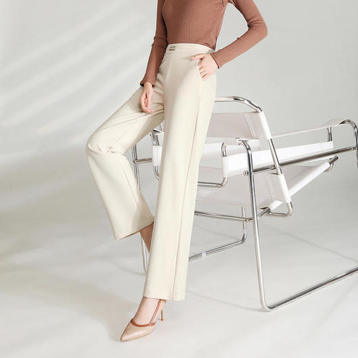 QY 8356高腰阔腿裤韩版宽松垂感显瘦休闲裤 商品图2