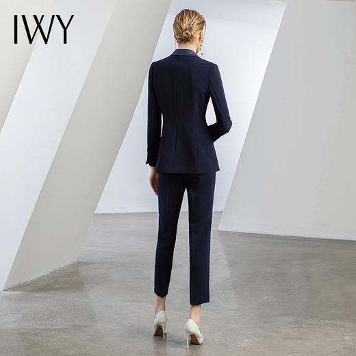 IWY/藏青色职业装两件套修身显瘦白领通勤风正装设计感西服正装C12306+P12306 商品图4